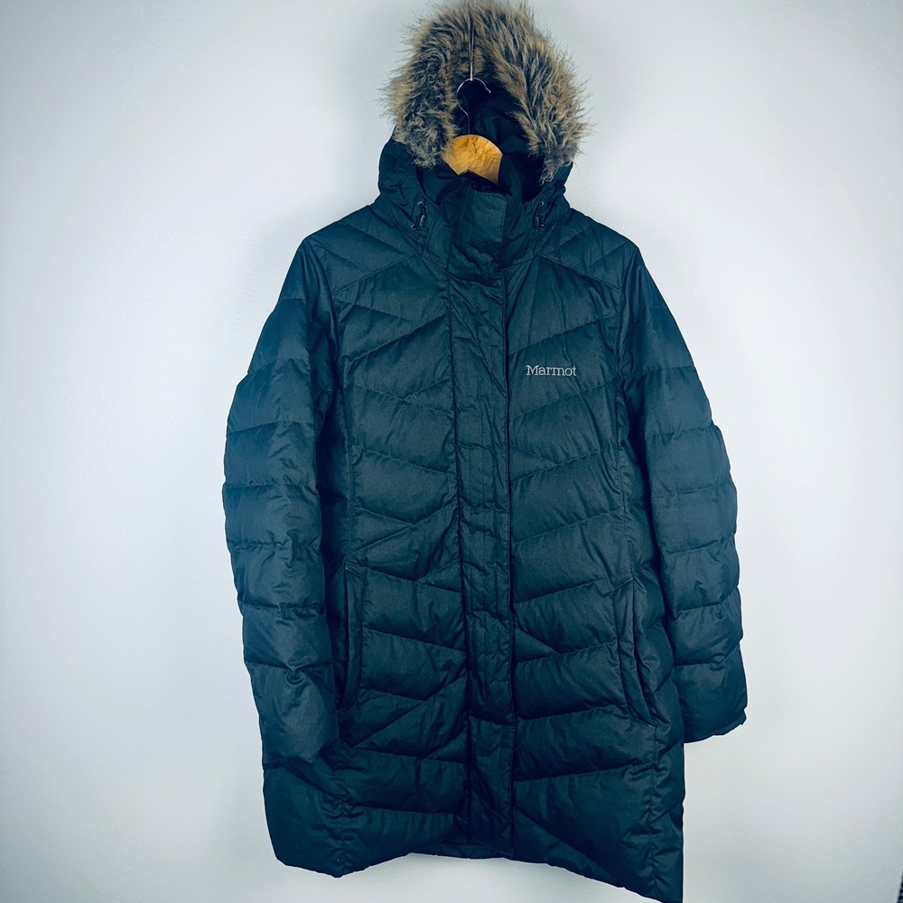 Marmot Montreal Black 700 Fill Down Puffer Parka Jacket M901070 XL